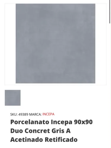 Porcelanato INCEPA na caixa