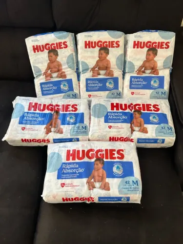 Fraldas Huggies - Rapida Absorção - P, M e G