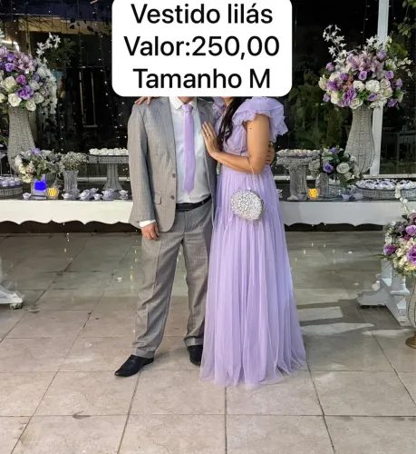 Vestido longo lilás de festa