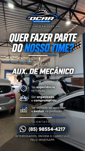 Vaga de auxiliar de mecanico