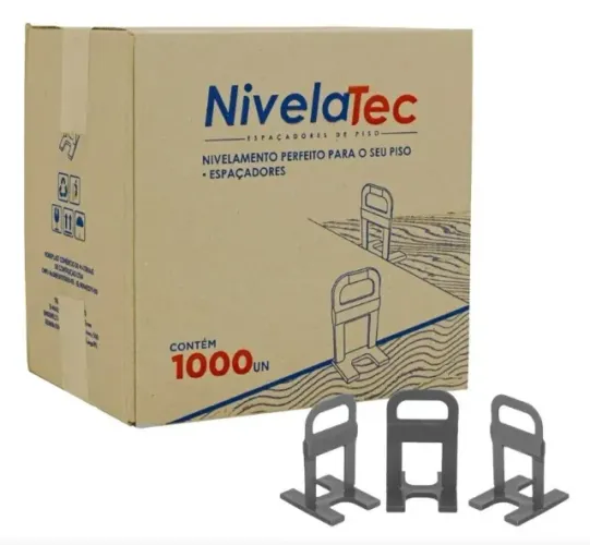 Kit 1000 Niveladores 1mm + 100 Cunhas Slim Clip Assentar E Nivelar Porcelanato Piso Cerami