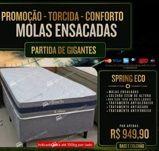 Colchão spring eco molas ensacadas base e colchão Bonsono pronta entrega consulte
