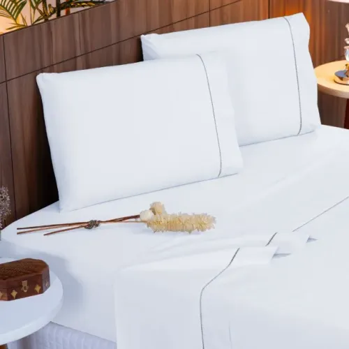 Jogo de Cama Branco 4 Peças King