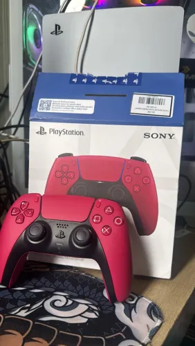 Controle Ps5 Vermelho Cósmico Usado 1 mês com Caixa