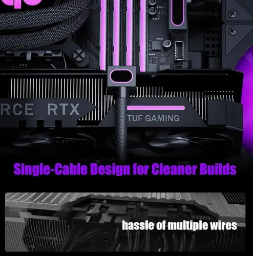 Cabo ARGB Aigo para Placa de Vídeo - Iluminação ARGB