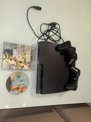 PlayStation 3 Slim DESBLOQUEADO + 2 Controles + Jogos