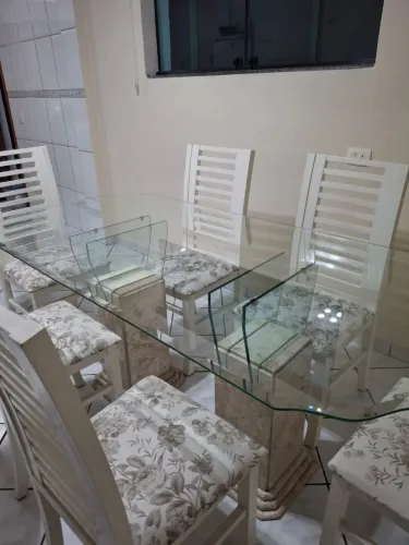 Mesa vidro 6 cadeiras