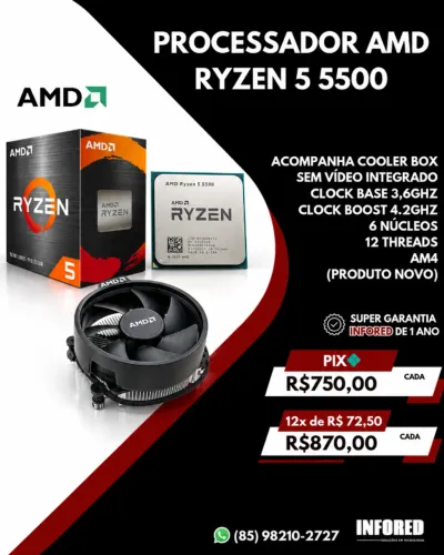 Processador AMD Ryzen 5 5500