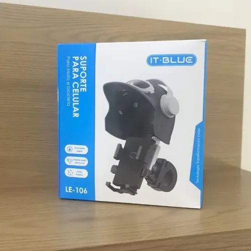Suporte de Celular para Moto em Metal com Proteção Contra Sol e Chuva