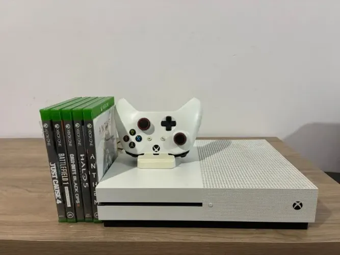 ? XBOX ONE SLIM 500GB + 1 CONTROLE + 5 JOGOS! ?