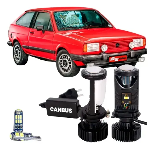 Lampadas Ultra Led Compativel Com Carro Da Volkswagen Gol 1980 A 1986 H4 20000lm