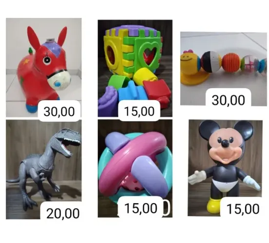Vendo o kit de brinquedos por 80,00.