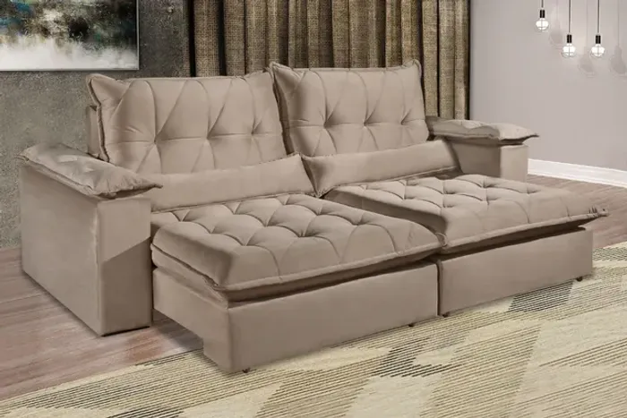 Sala sofá retrátil e reclinavel de 250 cm 