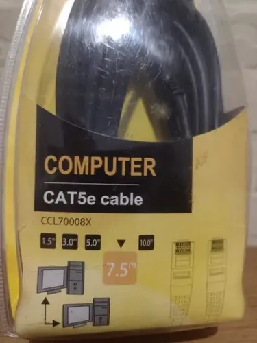 CABO p/ COMPUTADOR CAT5e "RJ45 macho para RJ45 macho" de 7,5 metros (Novo)