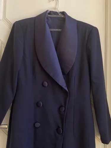 Vestido festa Smoking longo, azul marinho, veste 44 ou 46