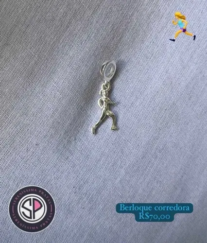 Berloque corredora Prata 925 legítima 