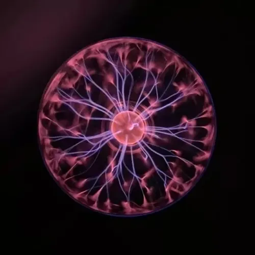Abajur ou Globo de plasma com efeitos de luzes e raios