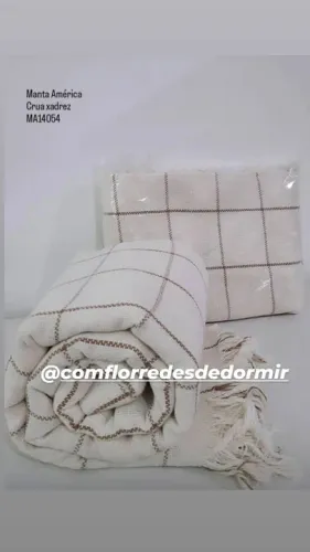 Manta Para Sofá Tecido Algodão Com Detalhes - Entrega Grátis