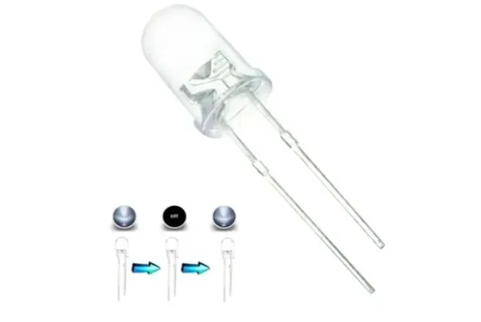Led Alto Brilho 5mm Piscante Branco  Kit 5 Unid. Arduino Automação COD-CP482 