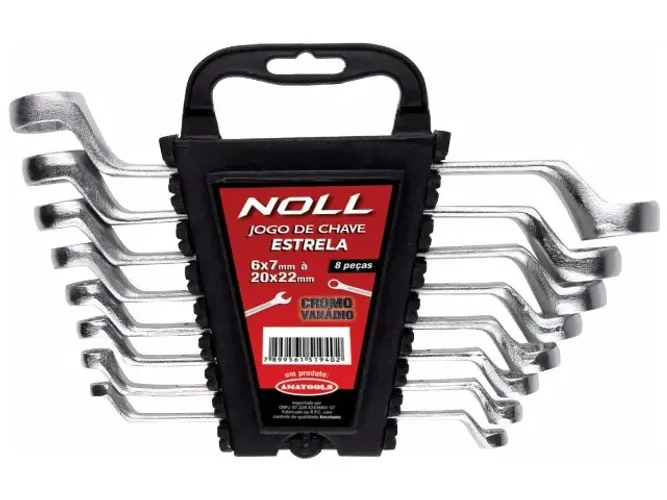 Jogo De Chave Estrela 6x7 a 20x22mm 8 Peças - Noll
