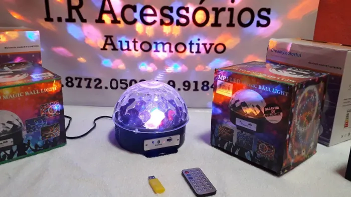 Globo RGB com controle pra reproduzir várias cores e músicas aceito cartão!