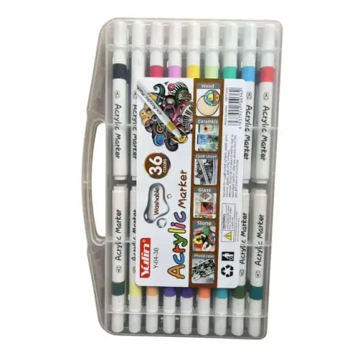Yulin KIT 12/18/24/36/48/60/80 cores Estojo Canetinha Marcadores Touch Marker a Base de Ág