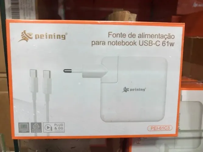 Fonte de alimentação para notebook USB C 61w