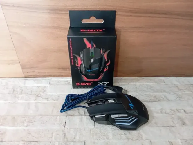 Mouse X7 Gamer Rgb Cabo Nylon 7 Botões Usb