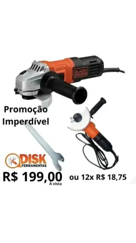 Esmerilhadeira Lixadeira angular Black+Decker G650 de 60Hz