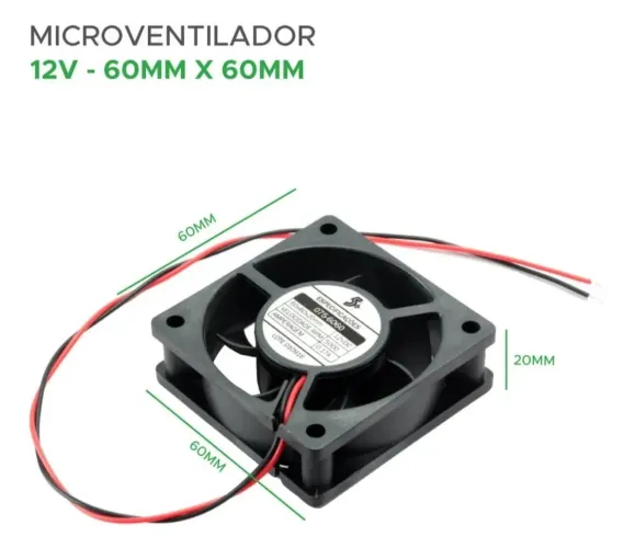 Cooler ventoinha 60x60x25 12volts