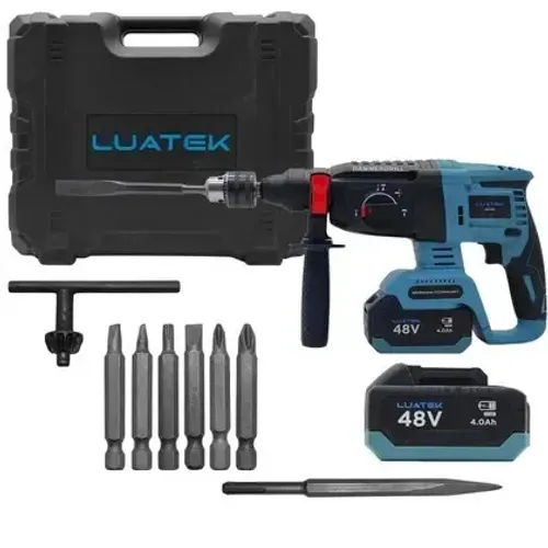 Furadeira de Impacto Elétrica Recarregável Com Motor Brushless - Luatek LWJ-239