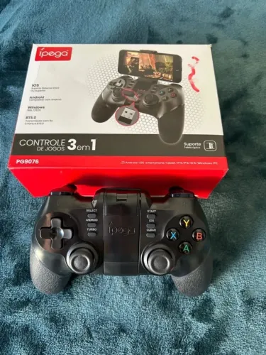 Controle Gamer para Jogos 3 em 1 com Suporte para Celular