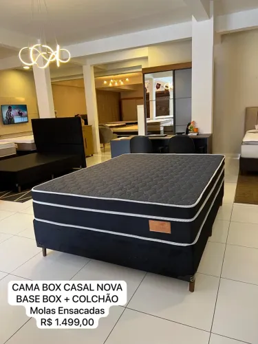 Cama Box Casal Nova com Molas Ensacadas Base Box + Colchão - Novo - ENTREGO