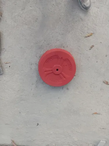 Anilha de Peso  de concreto 25 kg Vermelha - Strong Man Gym