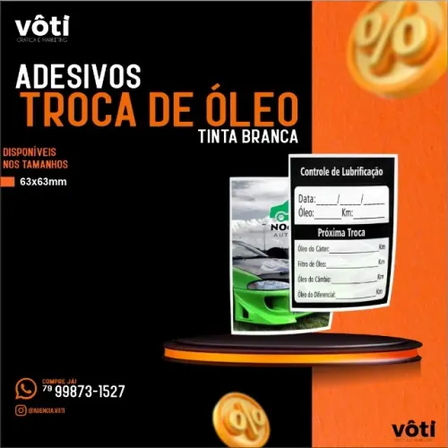 Adesivo troca de oleo 