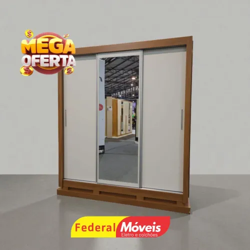 Guarda Roupa Casal 1,85m Espelho 3P 4G Mega Oferta - Veja nosso Catálogo!