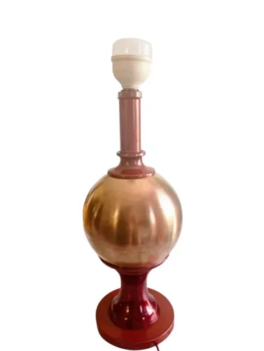 Abajur de Mesa Vintage com Base Esférica Dourada