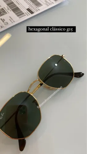 RayBan Hexagonal Clássico G15 óculos solar original completo