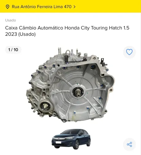 CAIXA CÂMBIO AUTOMÁTICO HONDA CITY 1.5 2023 COM NF E GARANTIA 
