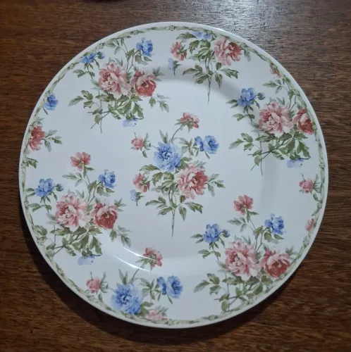 Prato para bolo de porcelana floral vintage