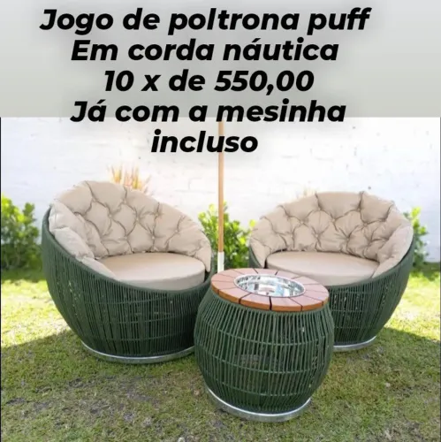 Jogo de poltronas puff 