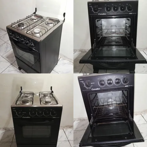 Fogão a gás Esmaltec preto bom estado de uso