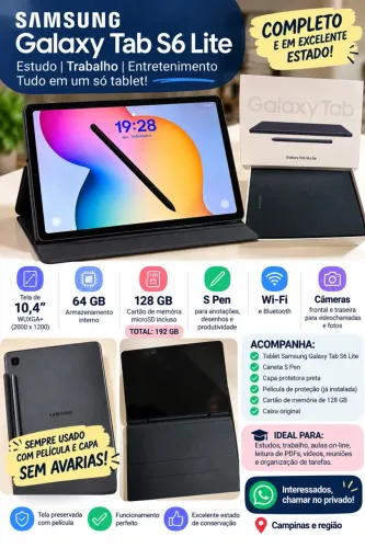 ? OPORTUNIDADE! SAMSUNG GALAXY TAB S6 LITE ? EXCELENTE CONSERVAÇÃO!