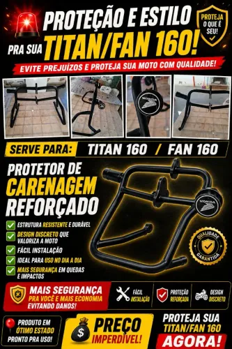 Protetor de carenagem para Moto Fan/titan 160