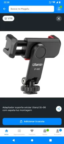 Adaptador suporte celular Ulanzi St-06 com sapata luz montagem