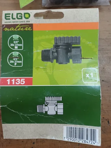 ACESSÓRIO IRRIGAÇÃO JARDIM ELGO - 1135 VÁLVULA ESFERA 3/4 .