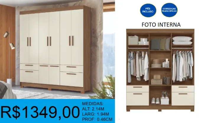 ROUPEIRO - AMPLO - CASAL - COMPRE HOJE E RECEBA EM ATÉ 72 HORAS