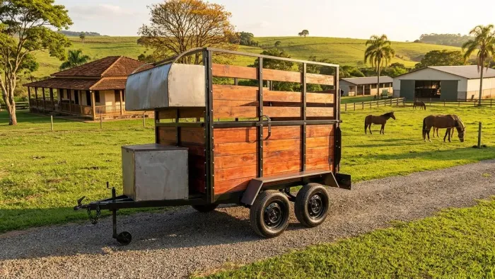 Reboque / Carretinha Para Cavalo e Gado - Emplacado no seu Nome - só engatar no carro