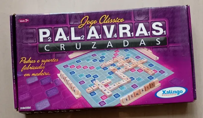Jogo Palavras Cruzadas Xalingo - Peças em Madeira (Completo)