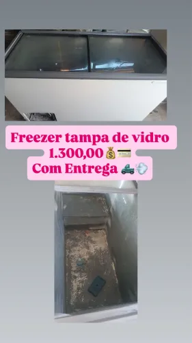 Freezer tampa de vidro 